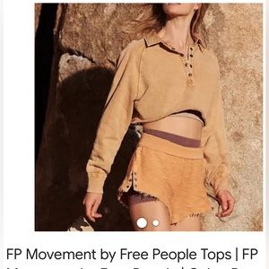 NWOT free people movement Rugby crop sweatshirt size L color:creamy white